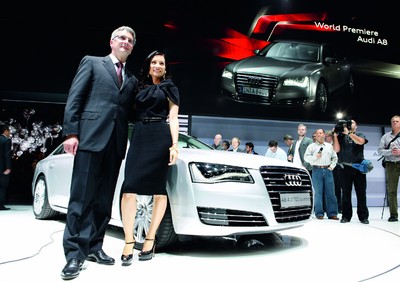 Audi-Chef Rupert Stadler und Schauspielerin Lucy Liu.
