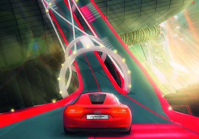 Audi E-tron im Rennspiel „Vertical Run“.