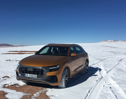 Audi Q8 erster Auftritt im Schnee.