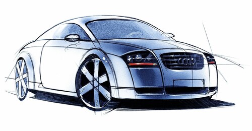 Audi TT: Designskizze für die Studie von 1995.