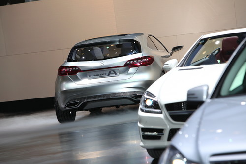 Auftritt bei der Mercedes-Benz-Pressekonferenz: eingereiht Concept A-Class.