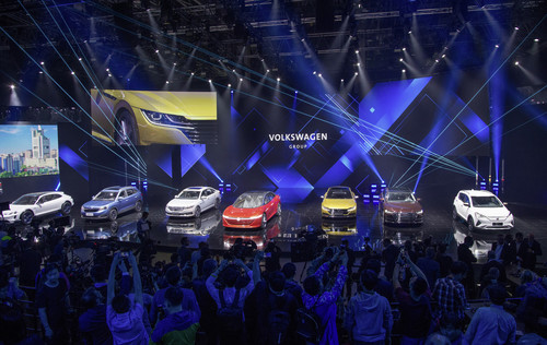 Auto China 2018: Auftritt von Volkswagen am Vortag der Messe.