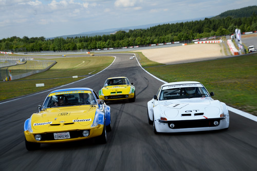 AvD-Oldtmer Grand Prix:  Opel GT der Tuner Irmscher, Conrero und Gerent (von links).