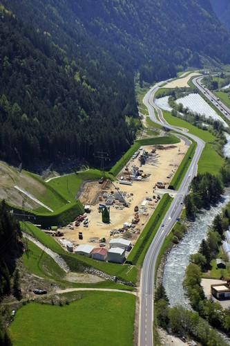 Baustelle des Brennerbasistunnels in Mauls.