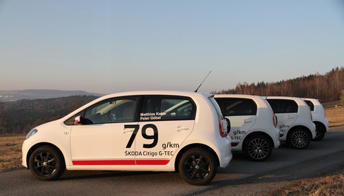 Bei der „Rallye Monte-Carlo des Énergies Nouvelles“ startet Skoda Deutschland mit vier erdgasbetriebenen Citigo 1,0 G-Tec.