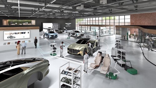 Bentley investiert in den nächsten zehn Jahren 2,5 Milliarden Pfund, um zum klimaneutralen Hersteller zu werden, der nur noch Elektroautos baut (Computergrafik).