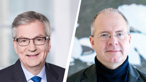 Besiegeln das Joint Venture Cellentric: Martin Daum (links), CEO Daimler Trucks, und Martin Lundstedt, CEO Volvo Trucks.