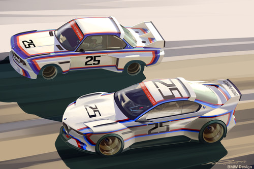 BMW 3.0 CSL Hommage R (vorn) und BMW 3.0 CSL von 1975.