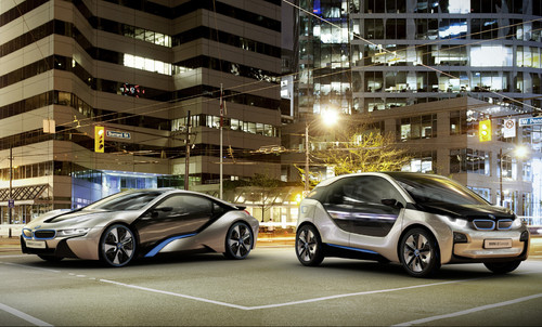 BMW i-Concept: i8 Concept (links), i3 Concept.