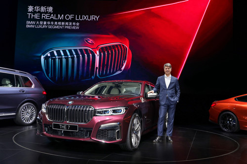 BMW-Vorstandsvorsitzender Harald Krüger bei der Weltpremiere der neuen 7er Reihe am 16.01.2019 in Shanghai/China.