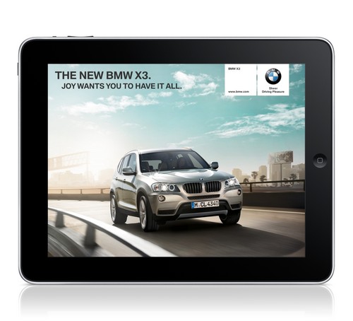 BMW X3 auf dem iPad.