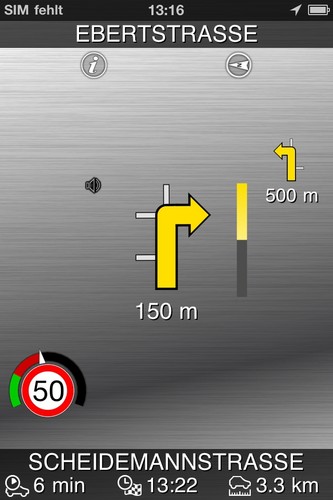 Bosch 201EiPhone201C Navigation-App: Turn by turn.