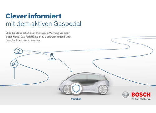 Bosch hat ein aktives Gaspedal entwickelt, das für vielerlei Funktionen dienen kann.