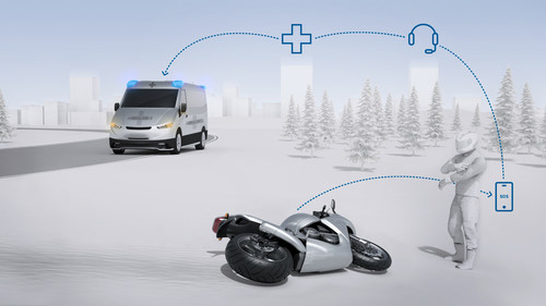 Bosch nennt sein Notrufsystem für Motorradfahrer „Help Connect“.