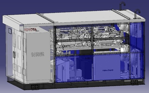 Brennstoffzellen-Generator von Toyota mit Technikkomponenten des Mirai.