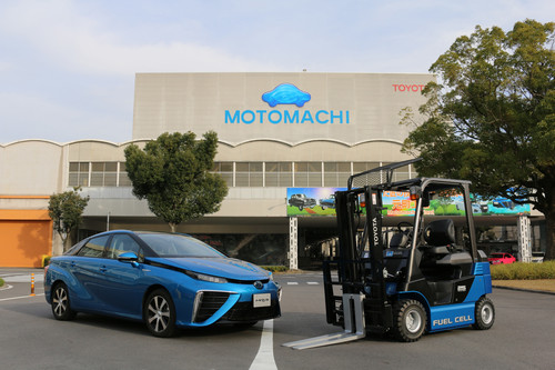 Brennstoffzellenfahrzeuge von Toyota: Mirai und Toyota 25 Fuel Cell Forklift.