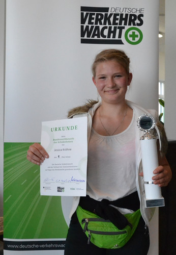 Bundeswettbewerb der Schülerlotsen: Siegerin Jessica Kröhne. 