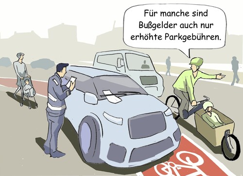 Bußgeld für Radweg-Blockierer.
