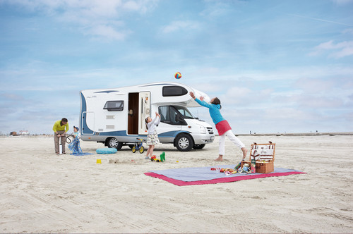 Camping-Urlaub mit Caravan.