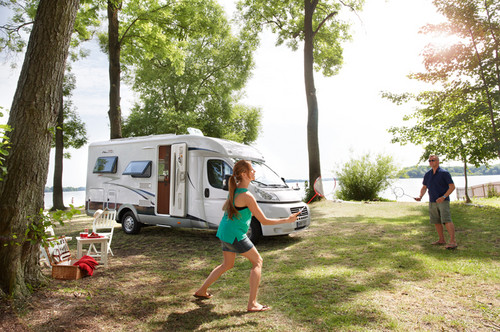 Camping-Urlaub mit Caravan.