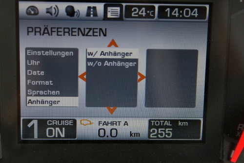Can-Am Spyder ST: Für den Anhängerbetrieb ist ein spezielles Motormapping hinterlegt.