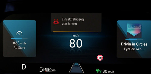 Car-to-X-Gefahrenwarnung im VW Golf.