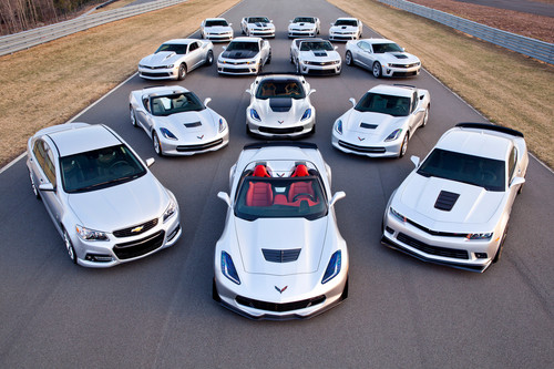 Chevrolet bietet 14 Performance Car Models mit Leistungen zwischen 325 und 625 PS.