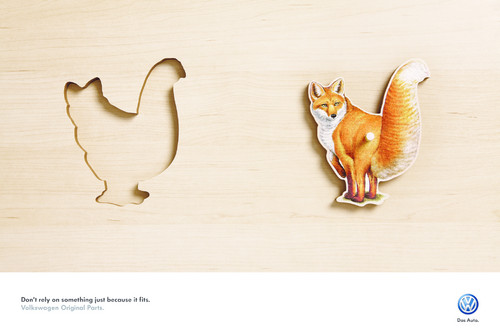 Das Motiv „Fox“ der brasilianischen Anzeigen-Kampagne der Volkswagen Original Teile wurde mit dem Goldenen Löwen ausgezeichnet.