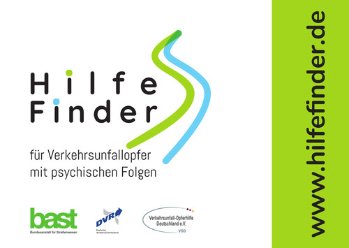 Das Onlineportal www.hilfefinder.de richtet sich an Menschen, die in Folge eines Verkehrsunfalls psychisch belastet sind.