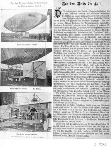 Das Wölfertsche Motor-Luftschiff „Deutschland“ im Spiegel der Presse, 1896.