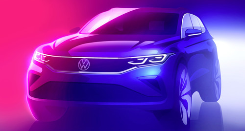 Deisgnskizze des 2020 modellgepflegten VW Tiguan. 