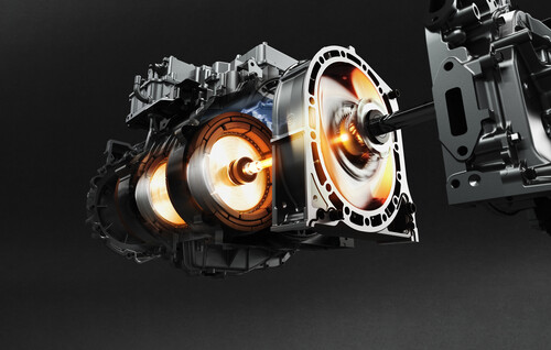 Der 75 PS starke Kreiskolbenmotor von Mazda dient im MX-30 e-Skyacic R-EV als Range Extender.