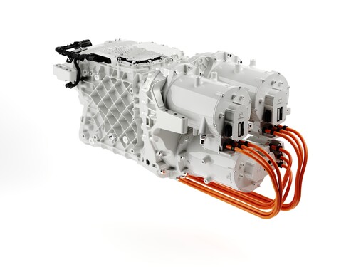 Der Antrieb für die schweren Electric-Lkw von Volvo besteht aus drei Motoren.