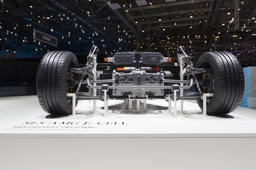 Der Antriebsstrang des Mercedes-Benz SLS AMG E-Cell.
