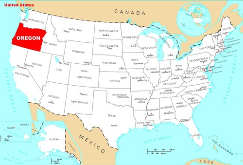 Der Bundesstaat Oregon liegt im Nordwesten der USA.
