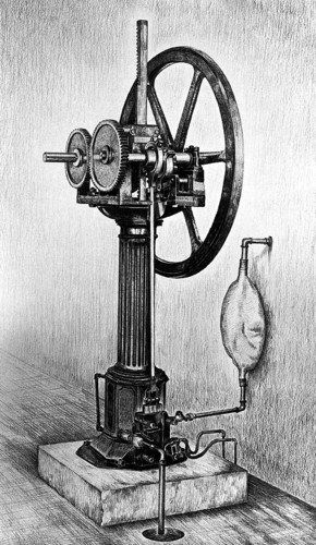 Der erste Gasmotor von Nikolaus Otto (1867).