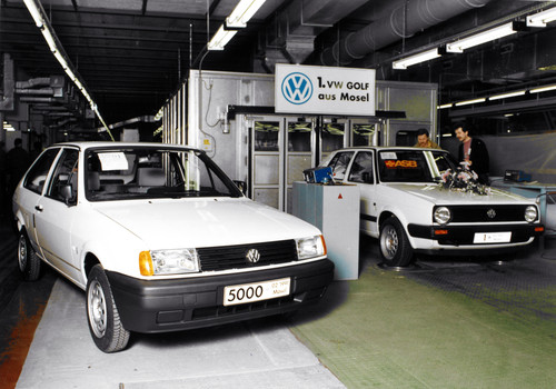Der erste Golf aus Zwickau wurde am 15. Februar1991 parallel zum 5000sten Polo gefertigt.