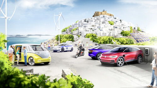 Der Volkswagen-Konzern ist Mobilitätspartner der griechischen Regierung beim Umbau von Astypalea zur reinen Elektroinsel.