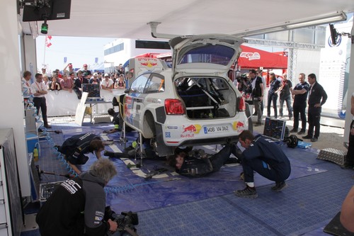 Der VW Polo R WRC im Servicepark.