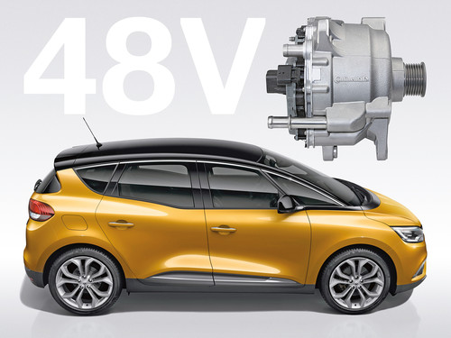 Der weltweit erste 48-Volt Hybridantrieb von Continental geht bei Renault in den Serieneinsatz. 