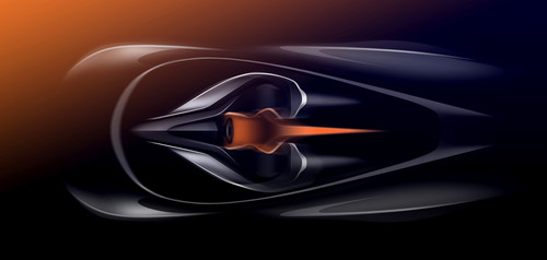 Designskizze des dreisitzigen McLaren Speedtail.