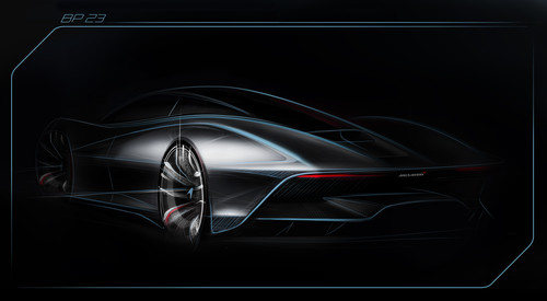 Designskizze des McLaren Speedtail (Heck).
