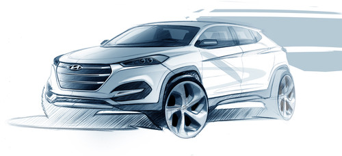 Designskizze: Hyundai Tucson.