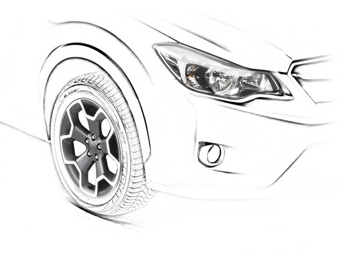 Detailskizze des Subaru XV.