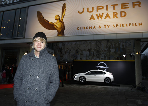 Detlev Buck nutzte den Fahrservice mit dem Opel Ampera beim Jupiter Award.