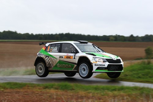 Deutsche Rallyemeisterschaft 2017: Fabian Kreim und Frank Christian kamen im Skoda Fabia R5 bei der ADAC-Rallye Niedersachsen auf Platz drei.