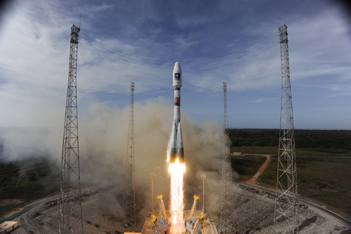 Deutsches Zentrum für Luft- und Raumfahrt (DLR): Ariane-Start mit Galileo-Satelliten.