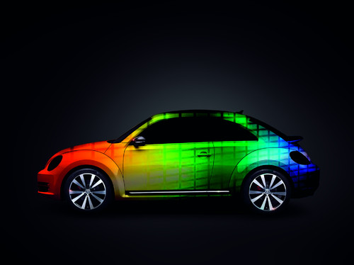 Die Außenfarbe des „Music Car“ verändert sich entsprechend der Musikauswahl des Fahrers. 