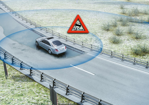 Die Car-to-Car-Kommunikation auf WLAN-Basis kann mit Gefahrenwarnungen die Verkehrssicherheit erhöhen.