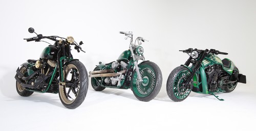 Die drei Harley-Davidson-Custombike-Unikate von Jever.